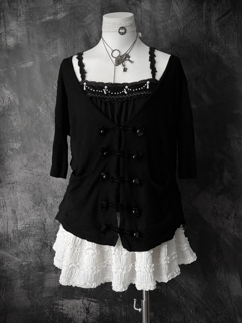 Residuum Slouchy Cardigan - MIDNIGHT FAE