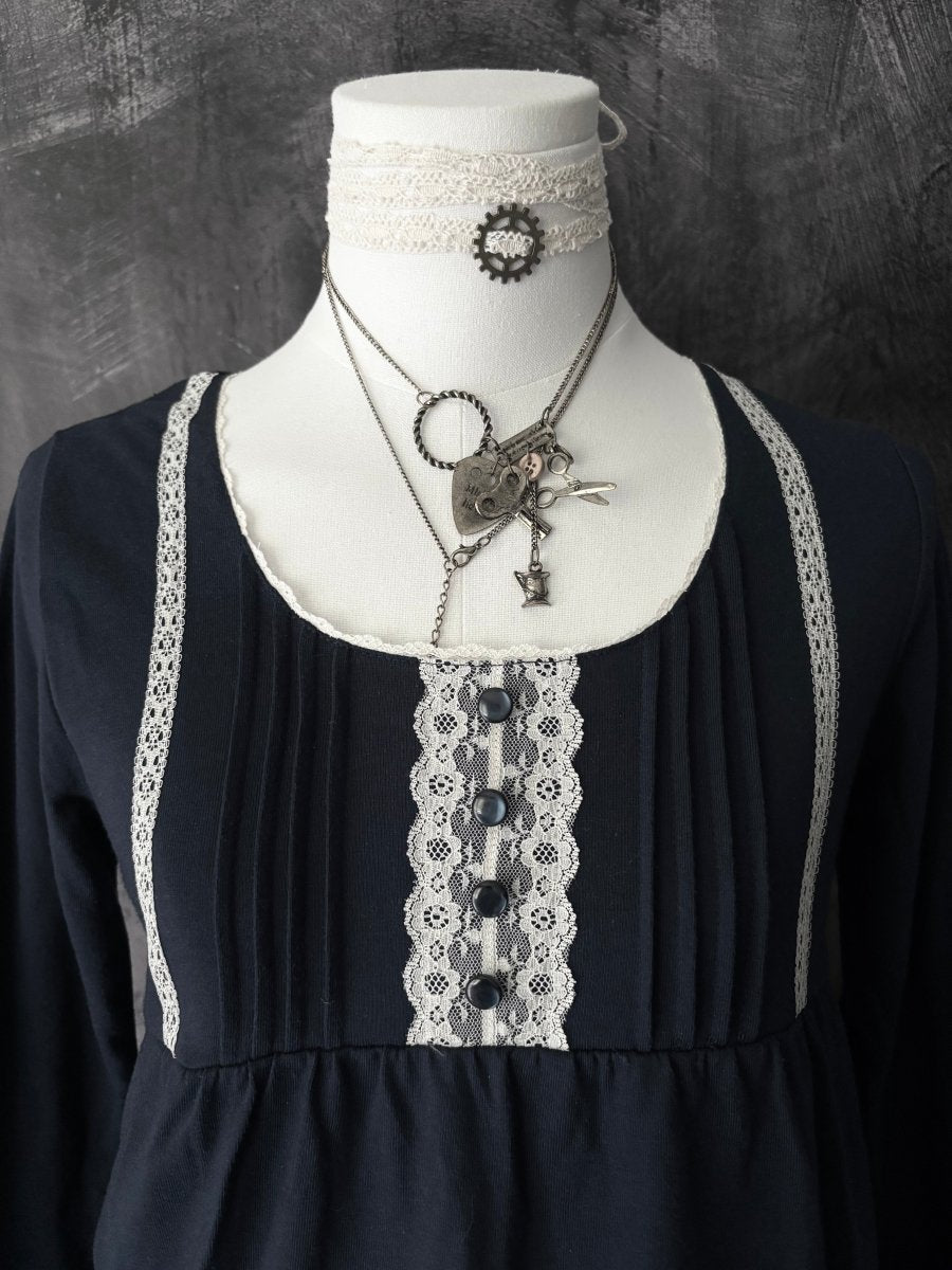 Reverie Babydoll Blouse - MIDNIGHT FAE