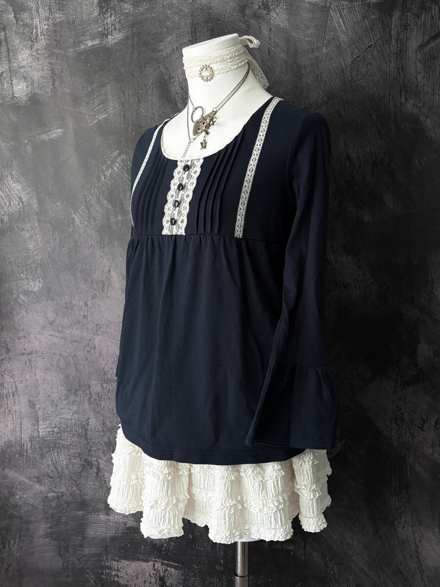 Reverie Babydoll Blouse - MIDNIGHT FAE
