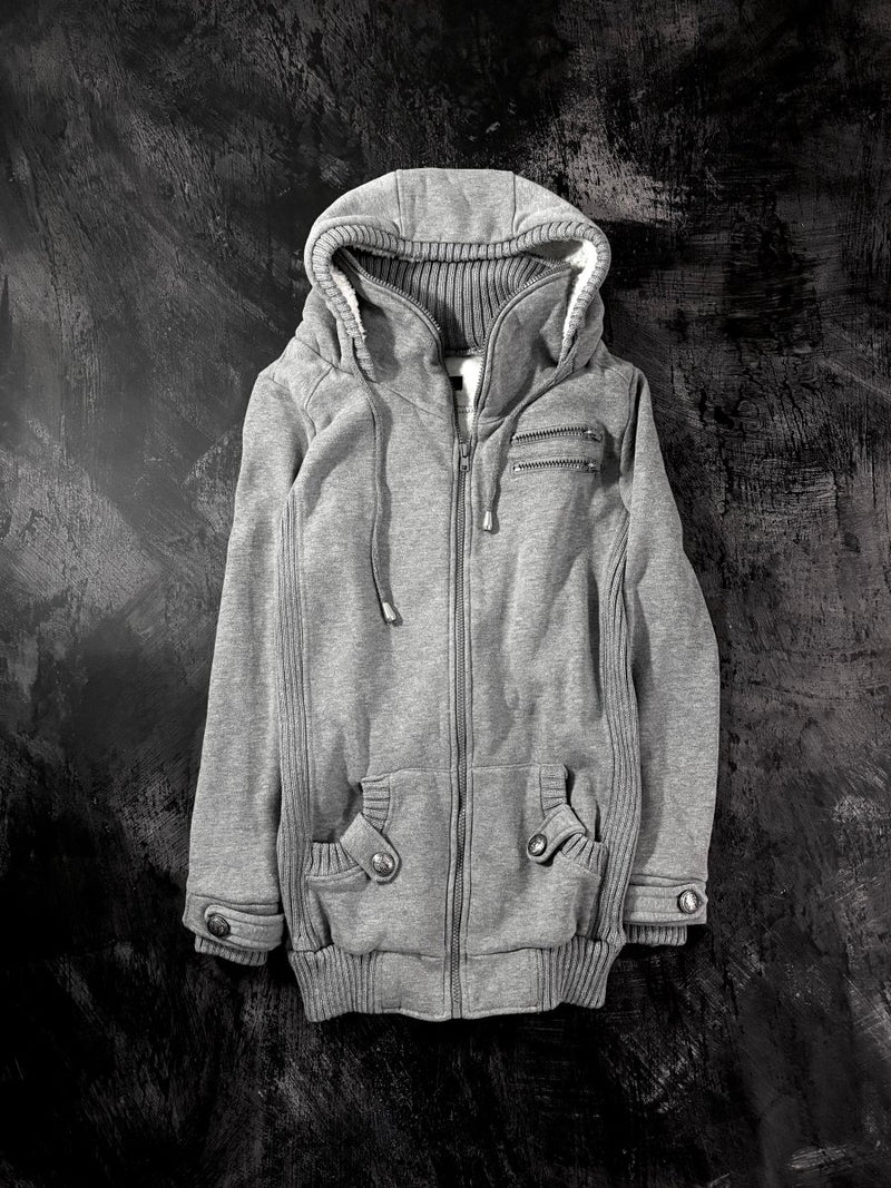 Ripple Zip Hoodie Jacket - MIDNIGHT FAE