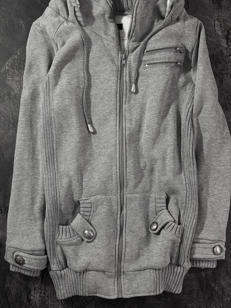 Ripple Zip Hoodie Jacket - MIDNIGHT FAE