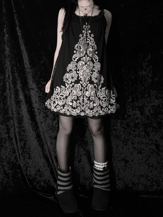 Rococo Mini Dress - MIDNIGHT FAE