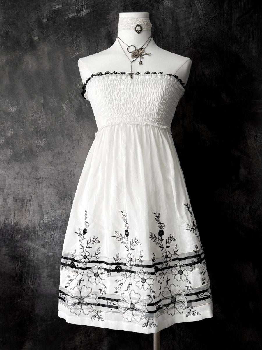 Rosette Bandeau Dress - MIDNIGHT FAE