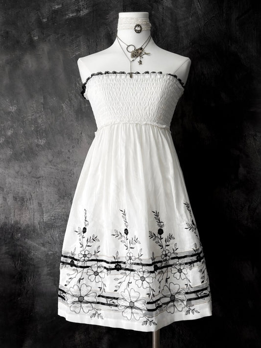 Rosette Bandeau Dress - MIDNIGHT FAE