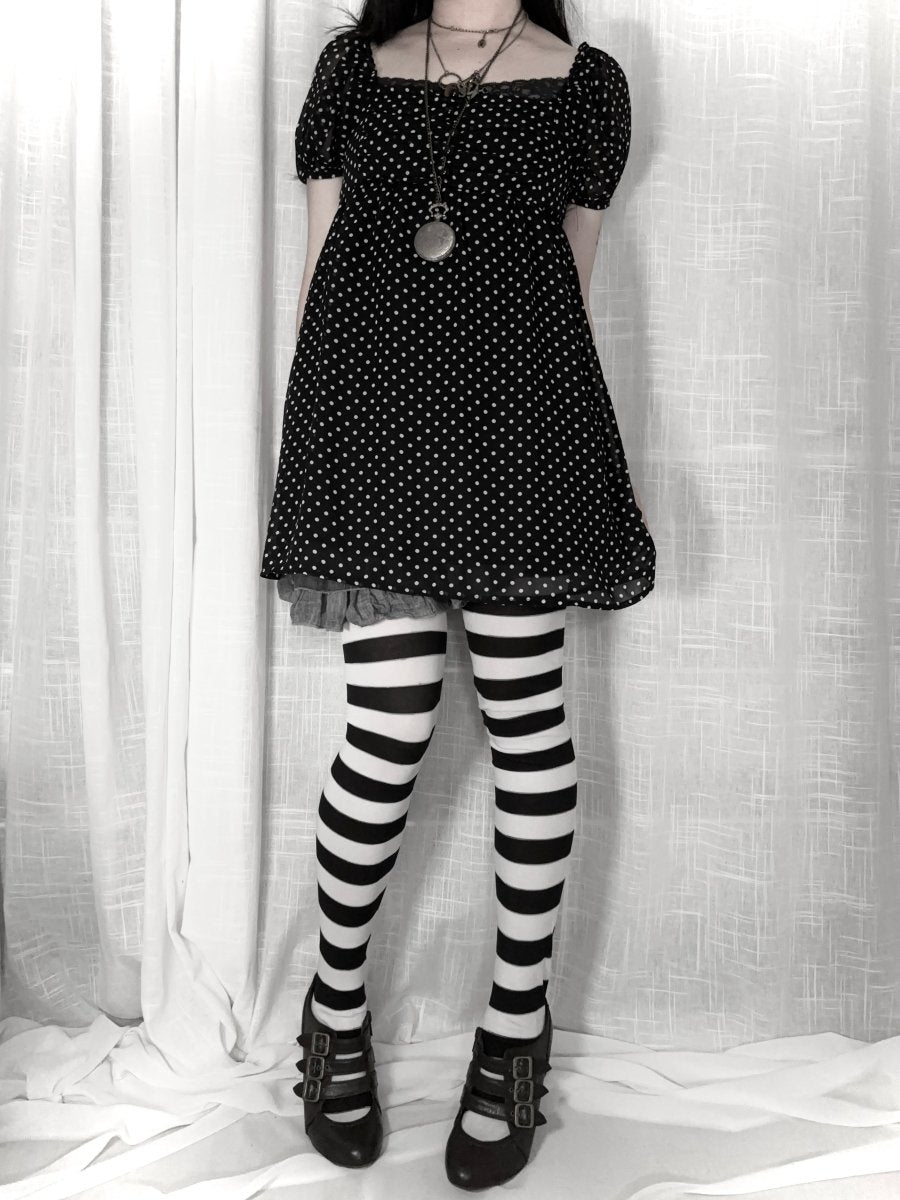 Rosette Polkadot Blouse - MIDNIGHT FAE