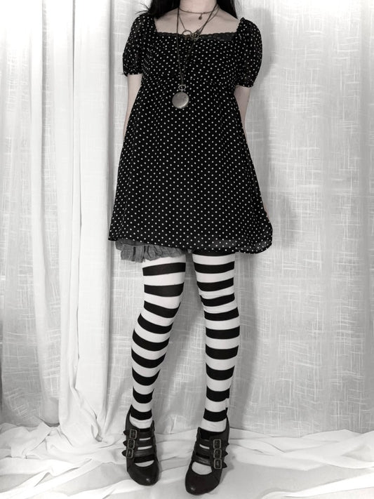 Rosette Polkadot Blouse - MIDNIGHT FAE