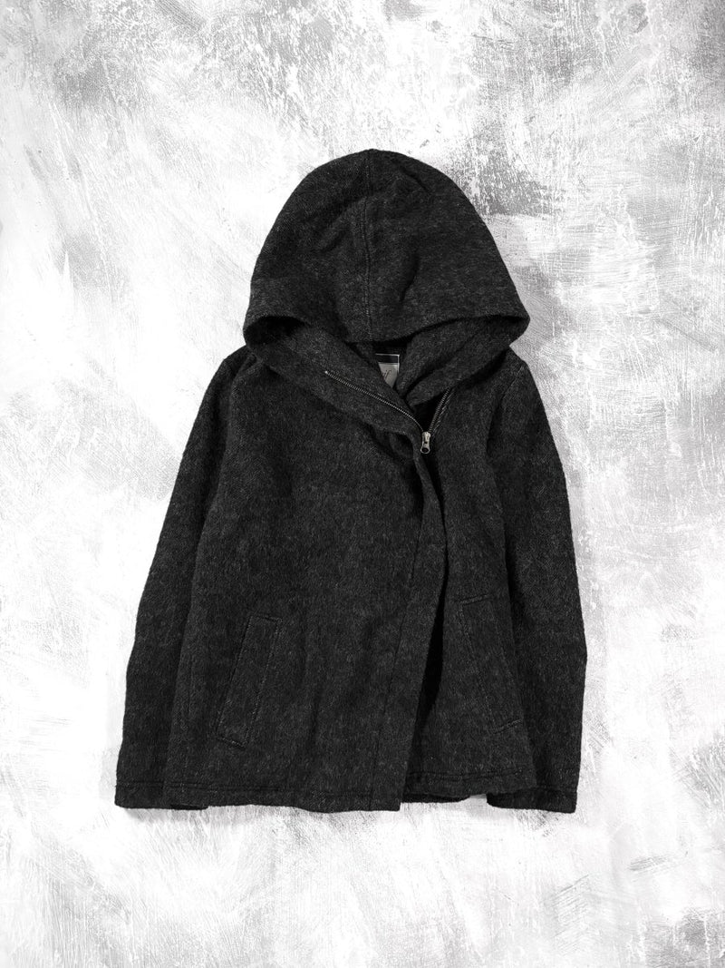 Rouge Asymmetric Wool Jacket - MIDNIGHT FAE