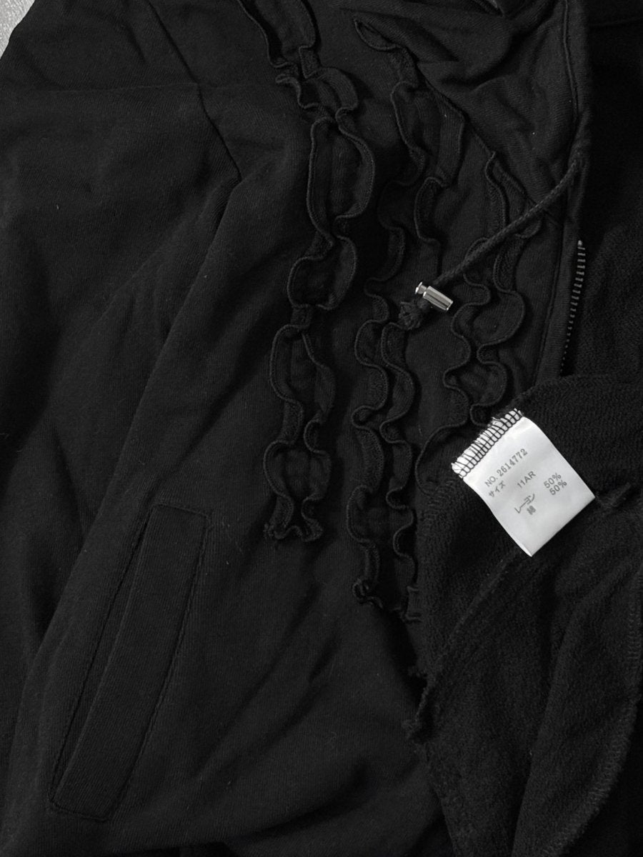 Ruffle Zip Up Hoodie - MIDNIGHT FAE