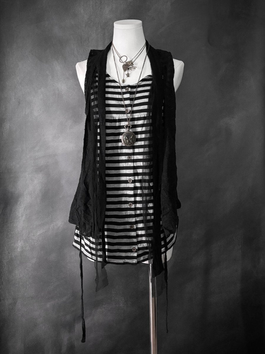 Ruin Striped Tunic - MIDNIGHT FAE