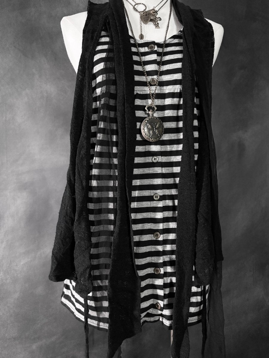 Ruin Striped Tunic - MIDNIGHT FAE