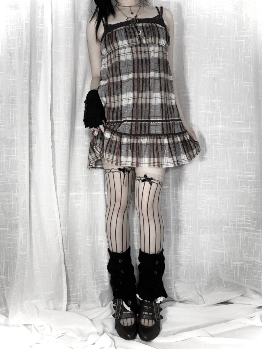 Rust Plaid Mini Dress - MIDNIGHT FAE