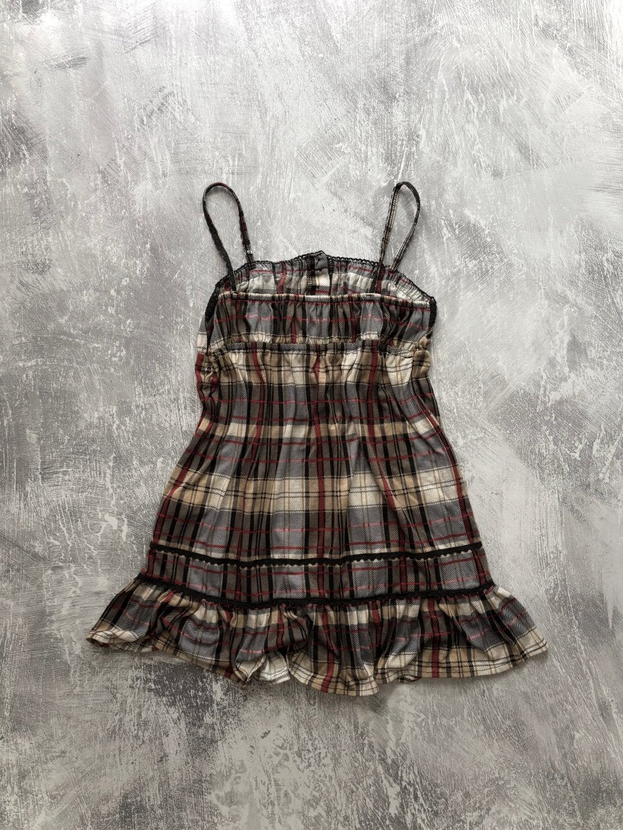 Rust Plaid Mini Dress - MIDNIGHT FAE
