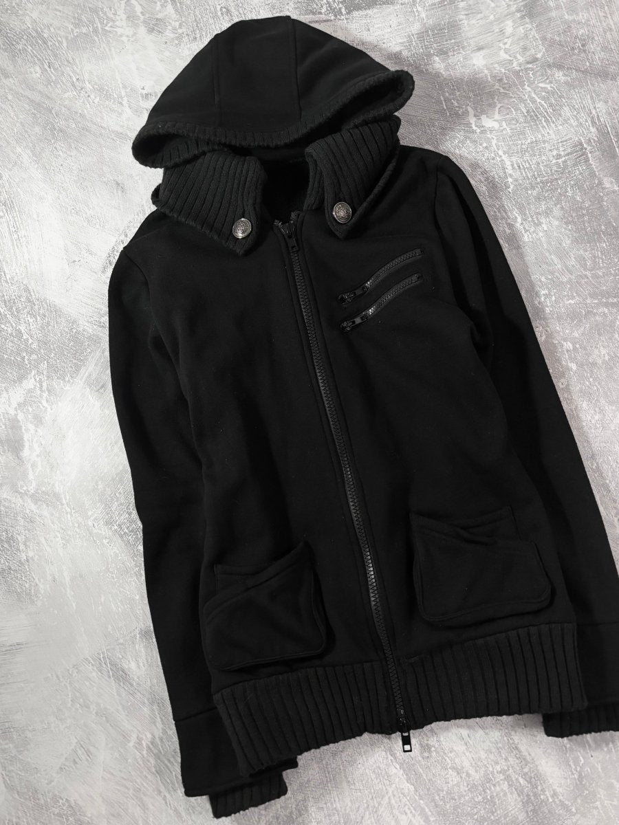 Ryu Black Zip Up Hoodie Jacket - MIDNIGHT FAE