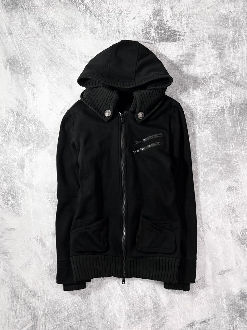 Ryu Black Zip Up Hoodie Jacket - MIDNIGHT FAE