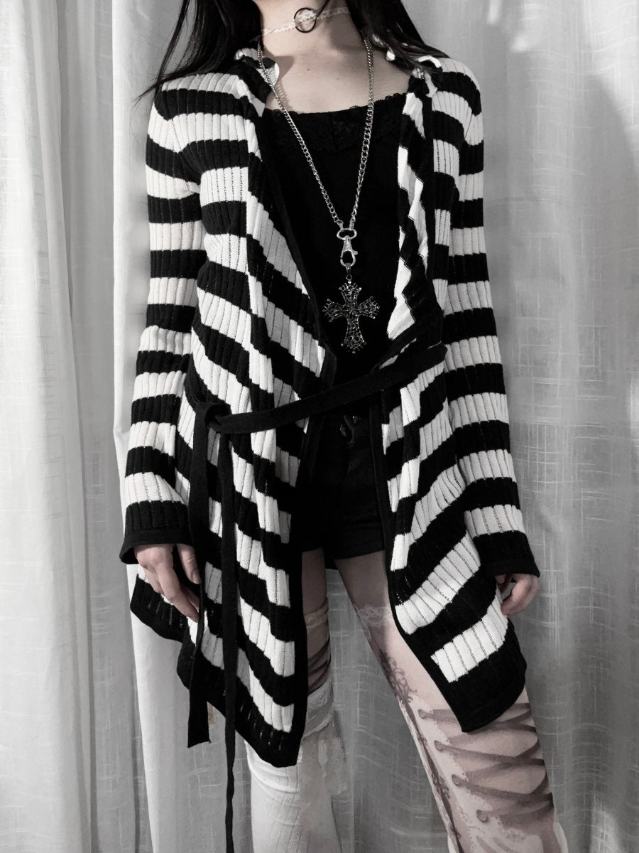 Ryu Striped Cardigan - MIDNIGHT FAE