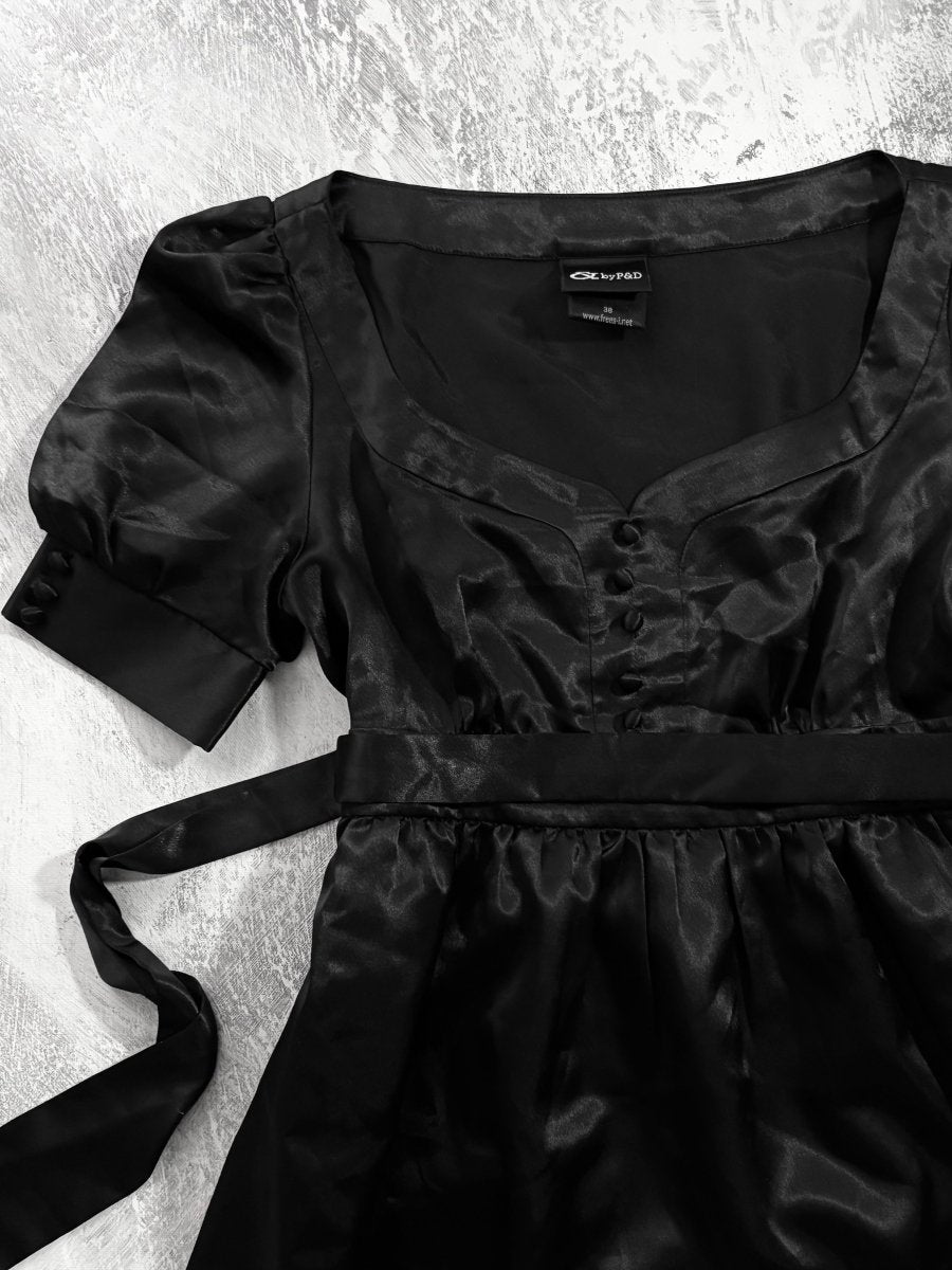 Satin Babydoll Dress - MIDNIGHT FAE