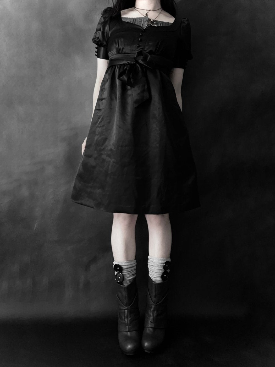 Satin Babydoll Dress - MIDNIGHT FAE