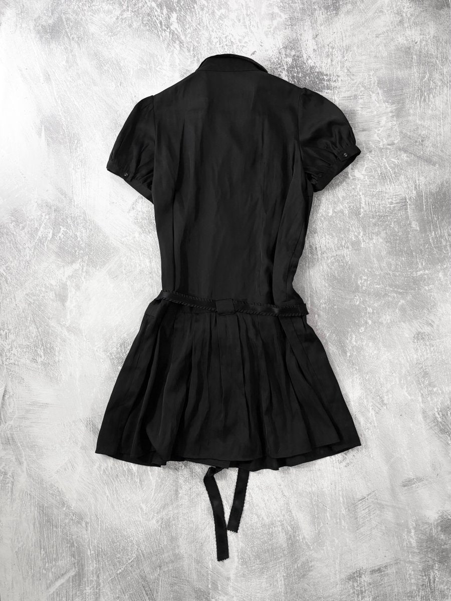 Satin Collared Dress - MIDNIGHT FAE