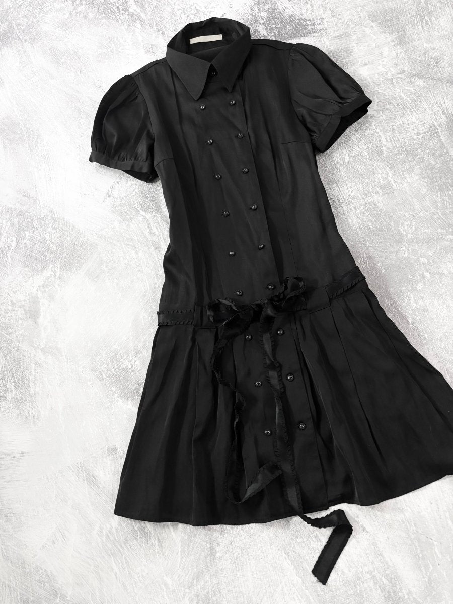 Satin Collared Dress - MIDNIGHT FAE