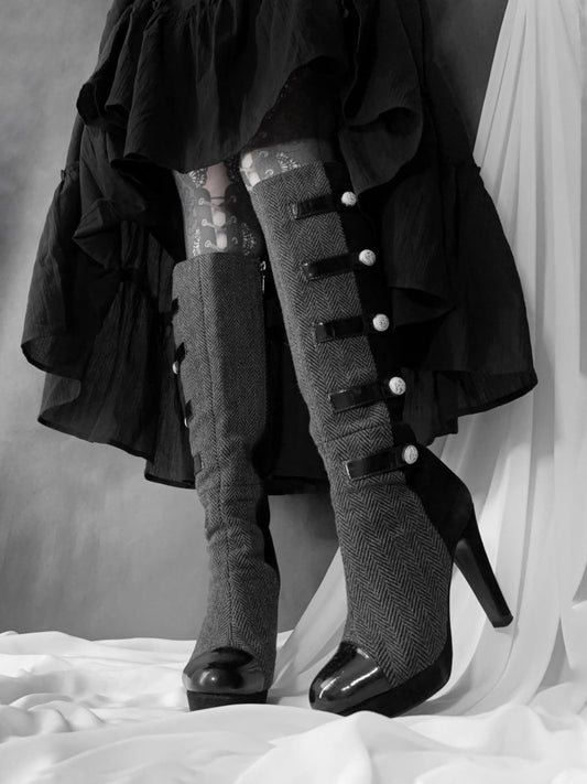 Sense Button Boots - MIDNIGHT FAE
