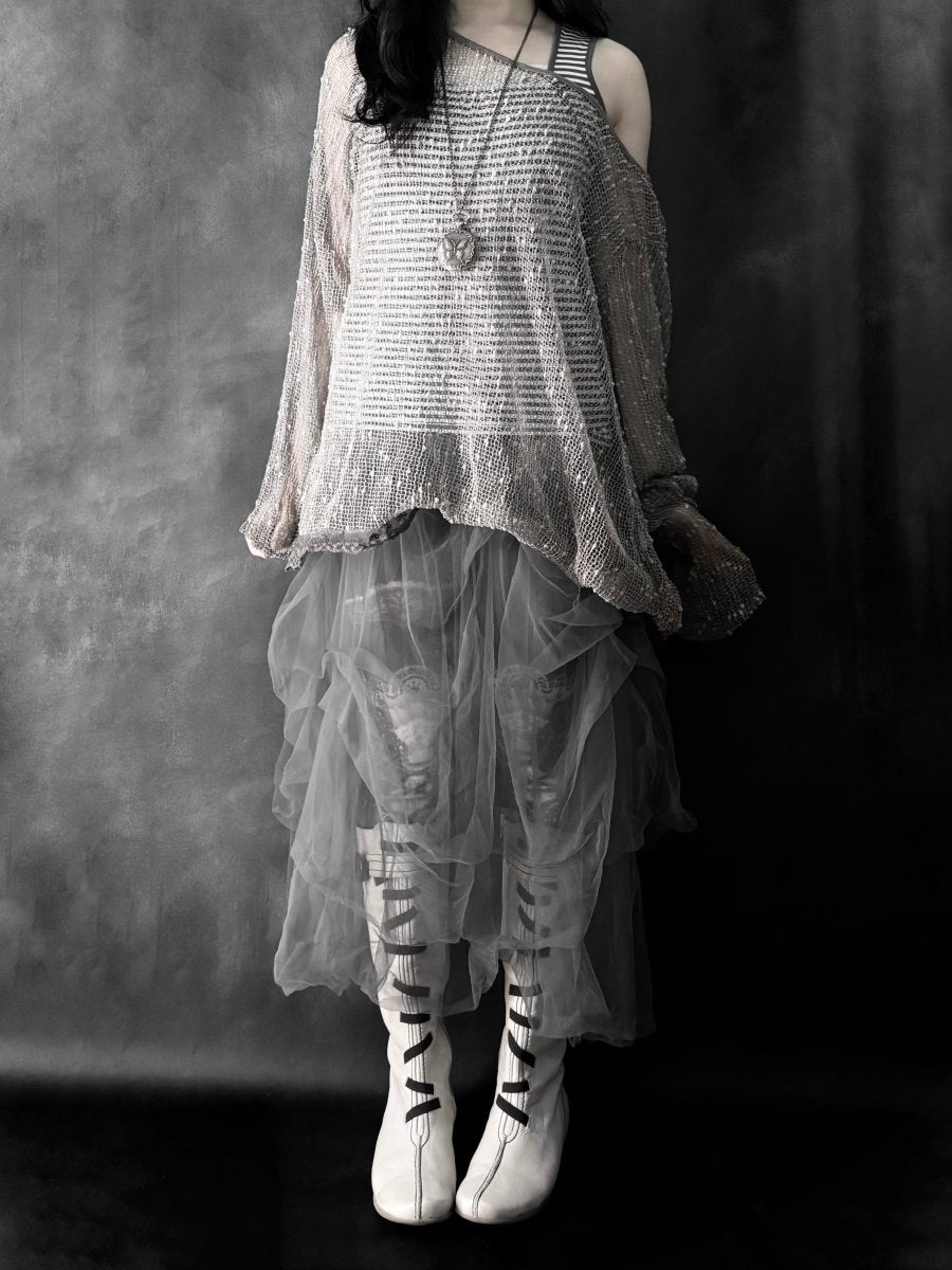 Sepia Sheer Knit - MIDNIGHT FAE