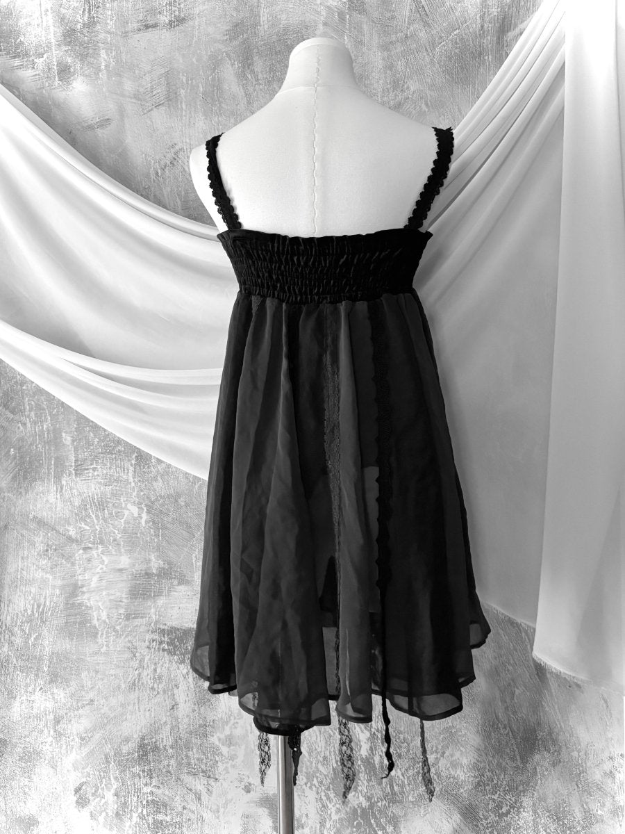 Sepulchre Babydoll Dress - MIDNIGHT FAE