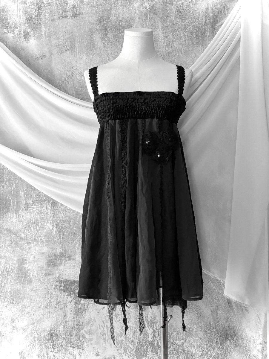 Sepulchre Babydoll Dress - MIDNIGHT FAE