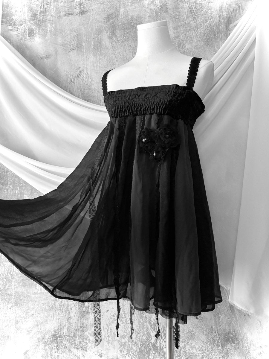 Sepulchre Babydoll Dress - MIDNIGHT FAE