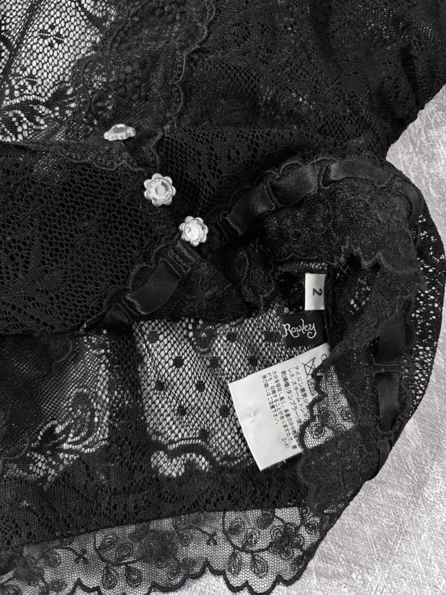 Sheer Lace Bolero Vest - MIDNIGHT FAE
