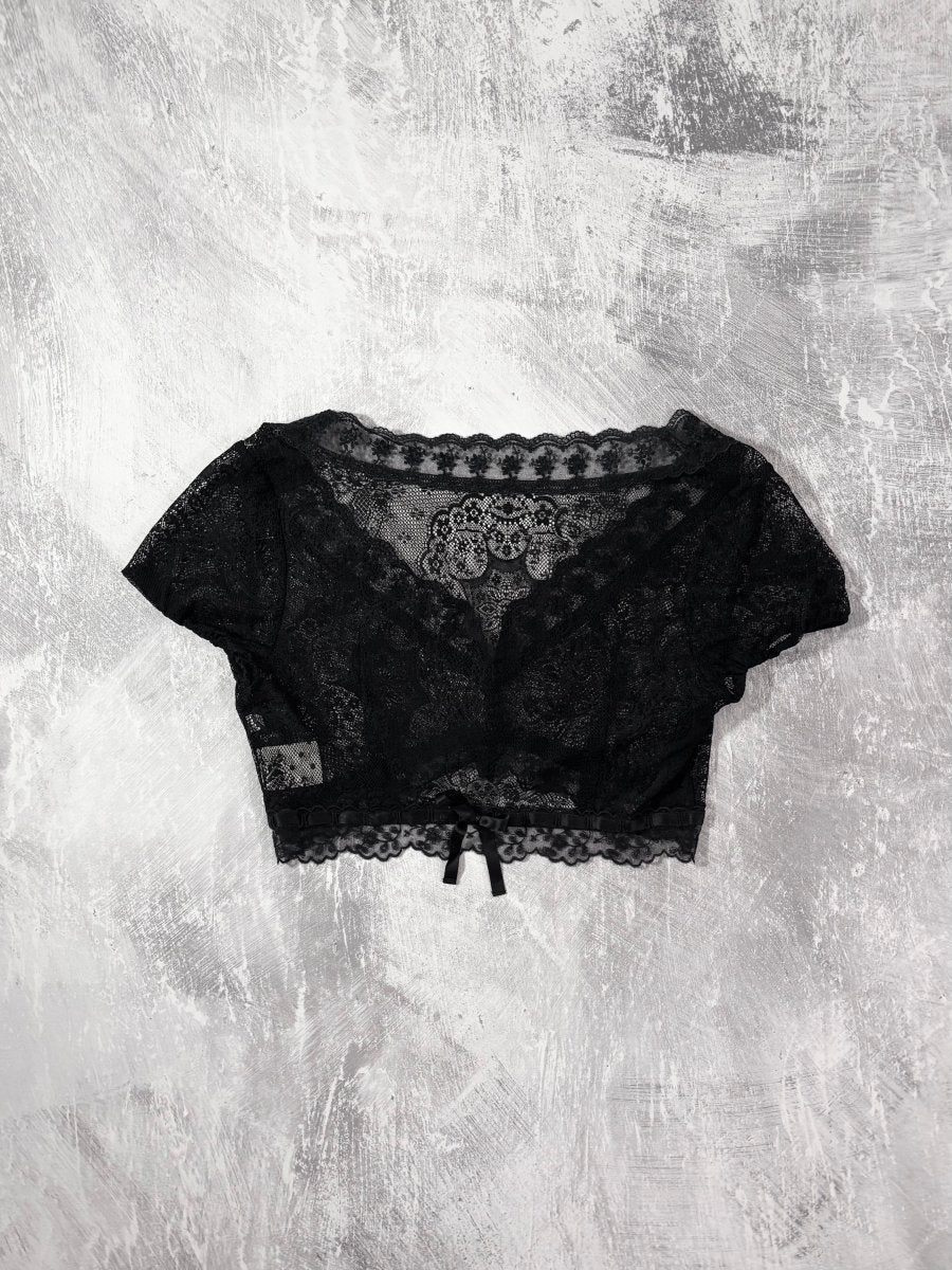Sheer Lace Bolero Vest - MIDNIGHT FAE