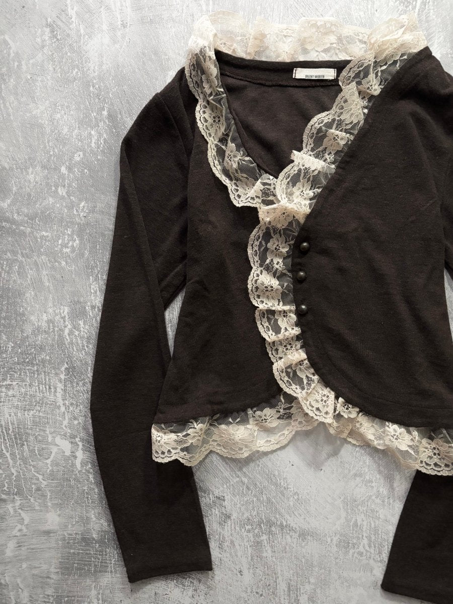 Silent Brown Cardigan - MIDNIGHT FAE