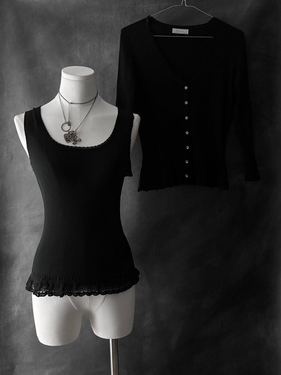 Silk Cardigan Set - MIDNIGHT FAE