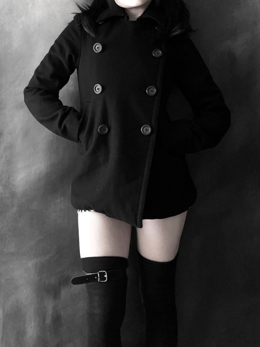 Sindee Tailored Peacoat - MIDNIGHT FAE