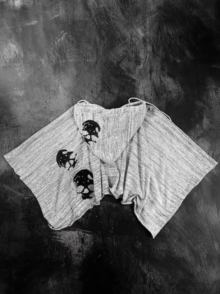 Skull Knit Poncho - MIDNIGHT FAE