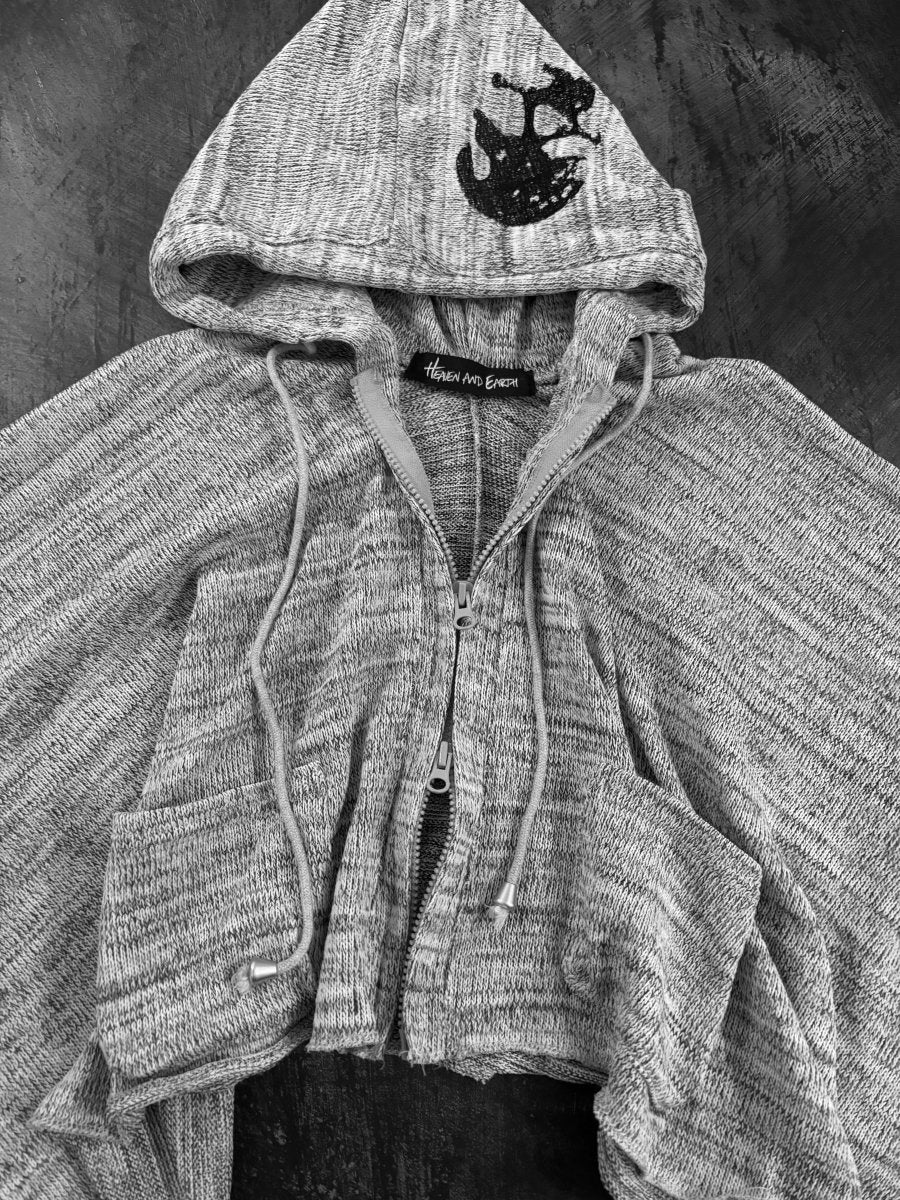 Skull Knit Poncho - MIDNIGHT FAE