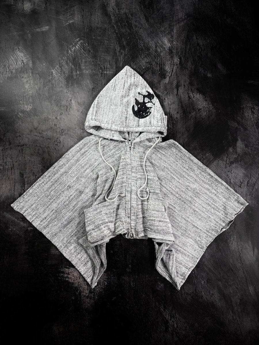 Skull Knit Poncho - MIDNIGHT FAE