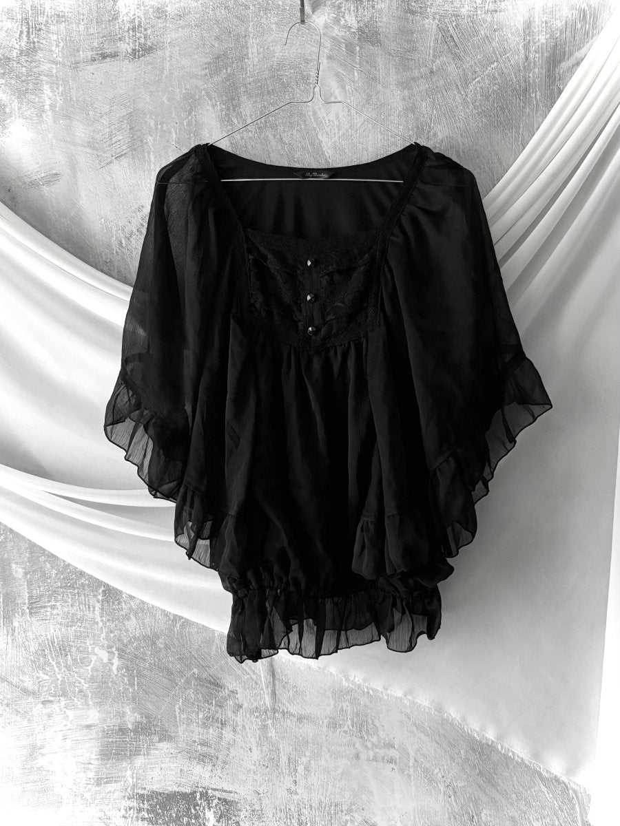 Sky Poncho Blouse - MIDNIGHT FAE
