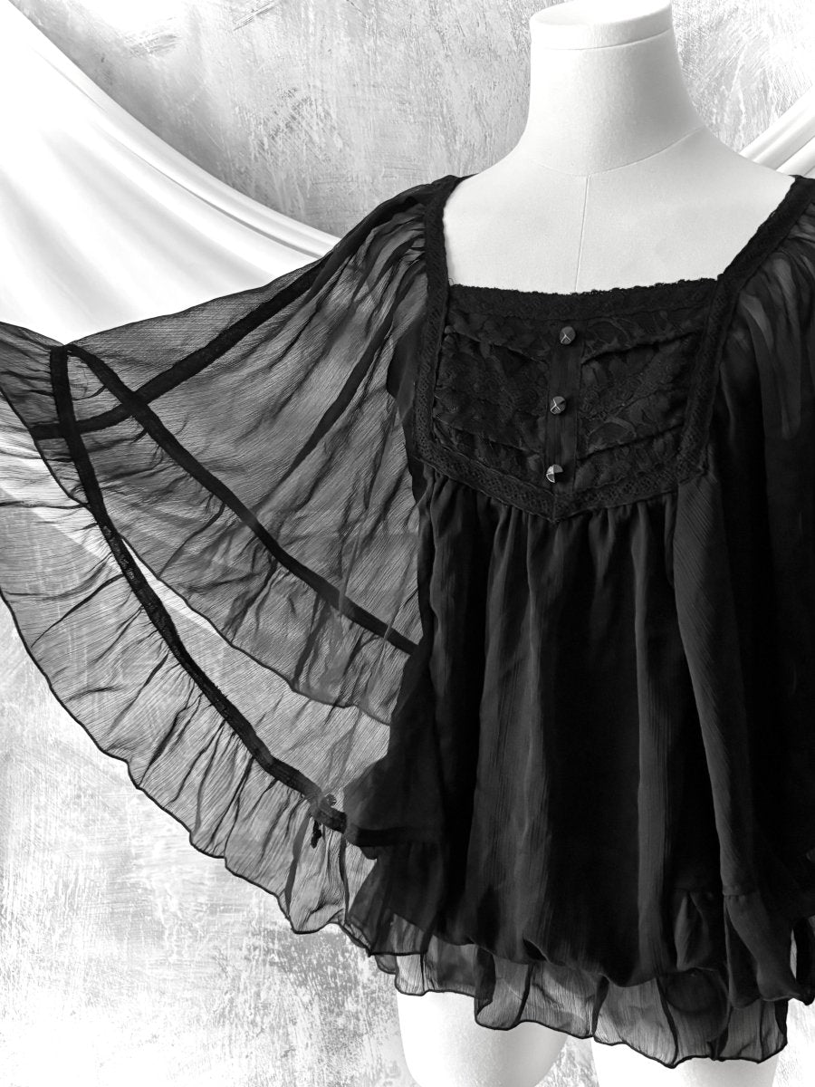 Sky Poncho Blouse - MIDNIGHT FAE