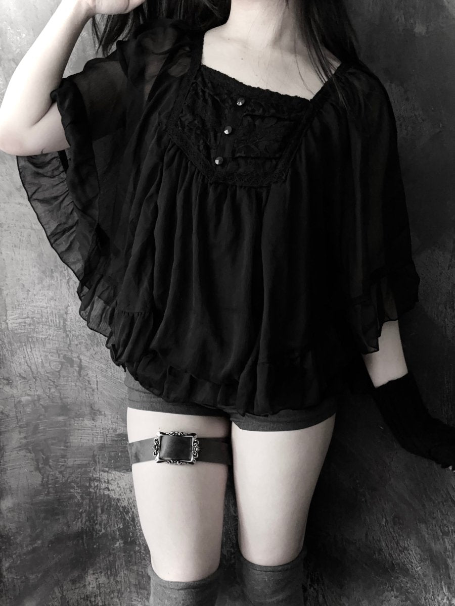 Sky Poncho Blouse - MIDNIGHT FAE