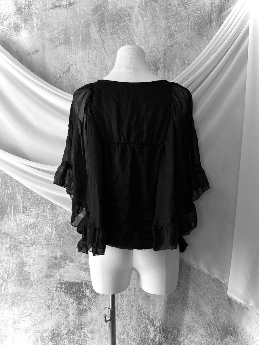 Sky Poncho Blouse - MIDNIGHT FAE