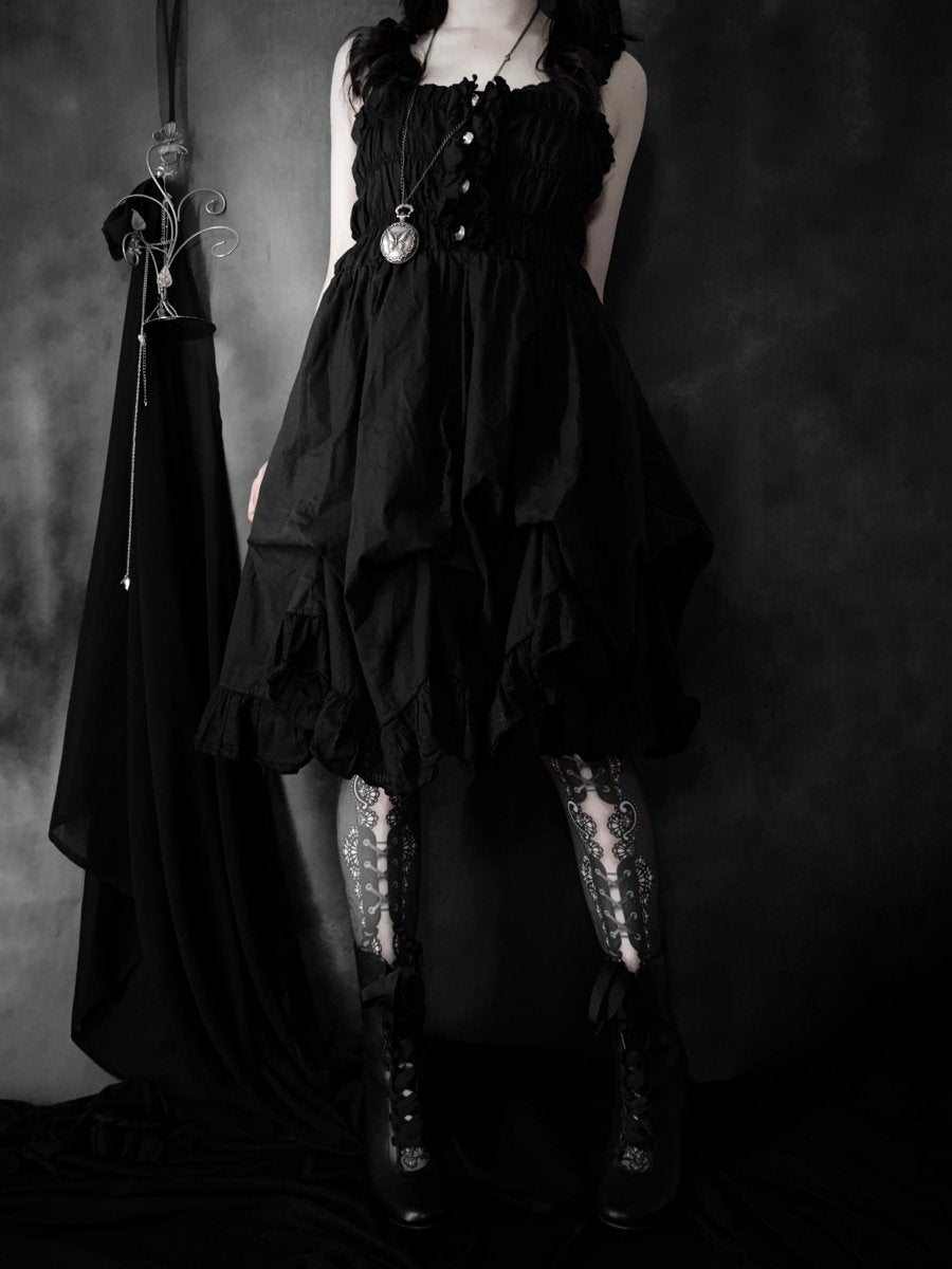 Solitude Babydoll Dress - MIDNIGHT FAE