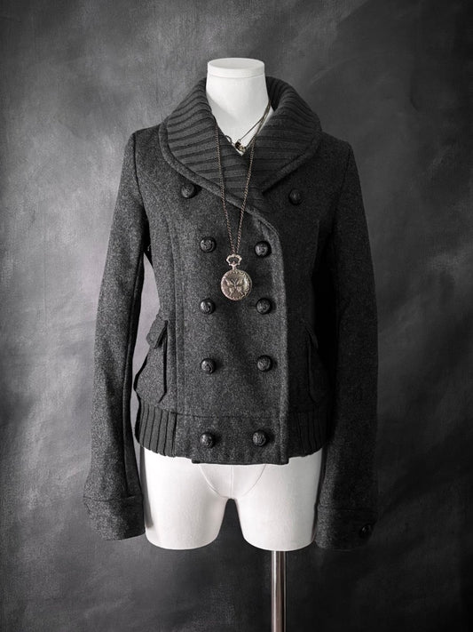 Solvent Wool Peacoat - MIDNIGHT FAE