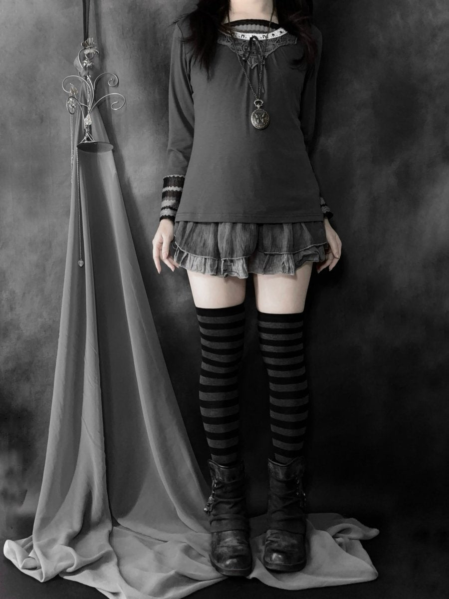 Somnolent Grey Top - MIDNIGHT FAE