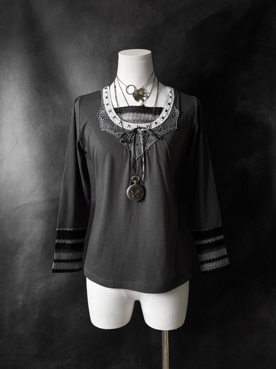 Somnolent Grey Top - MIDNIGHT FAE