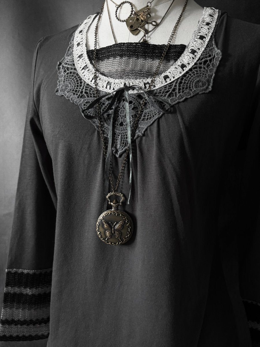 Somnolent Grey Top - MIDNIGHT FAE