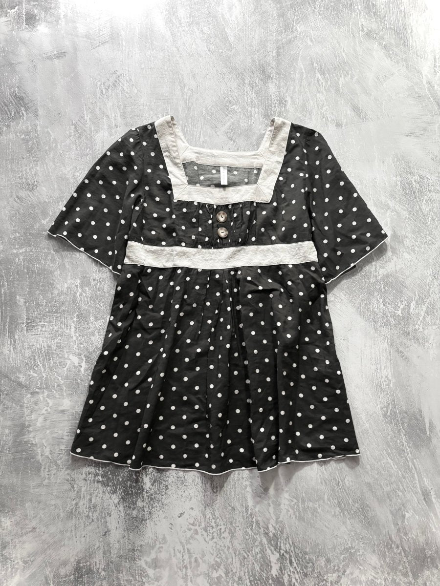 Sonata Polkadot Blouse - MIDNIGHT FAE