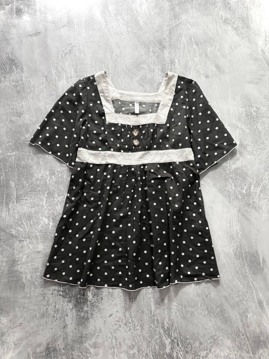 Sonata Polkadot Blouse - MIDNIGHT FAE