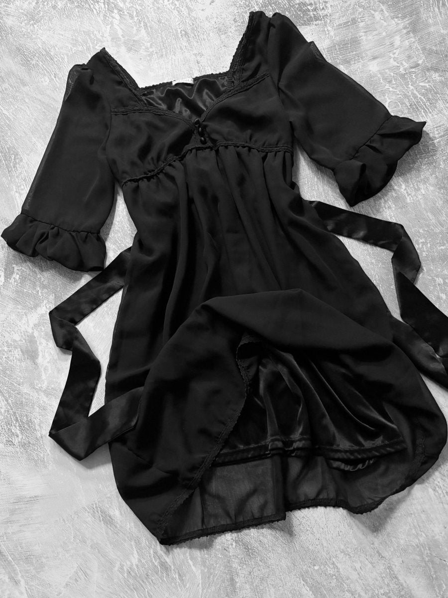 Soot Babydoll Dress - MIDNIGHT FAE