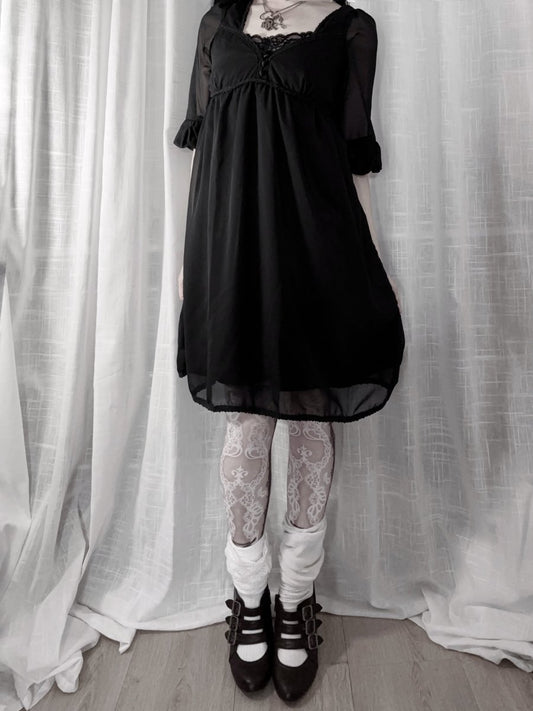 Soot Babydoll Dress - MIDNIGHT FAE