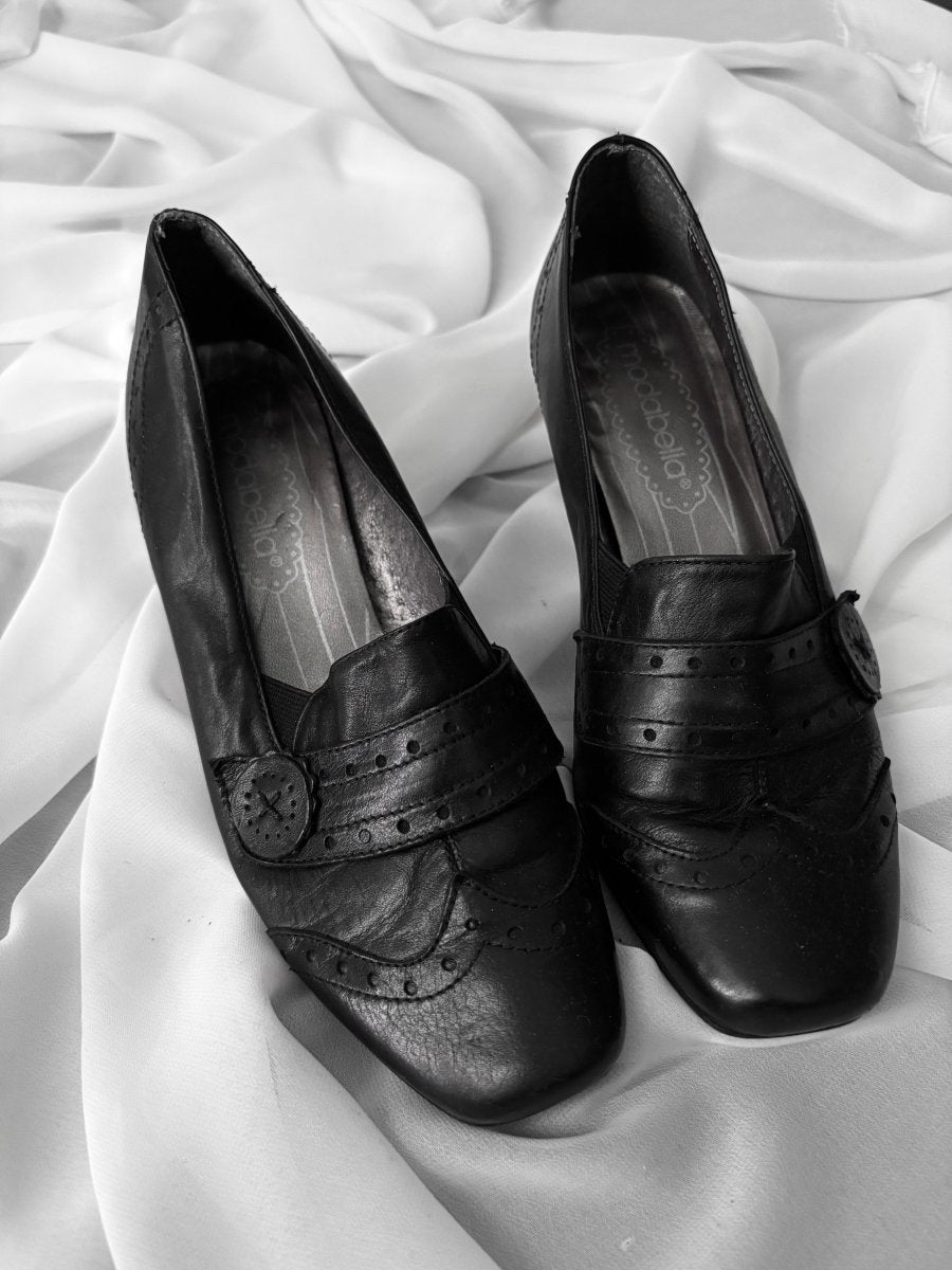 Sorrow Button Mules - MIDNIGHT FAE